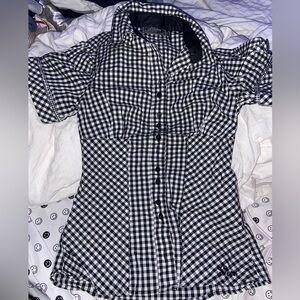 Ladies Guess cotton Checkered Button-Up Shirt